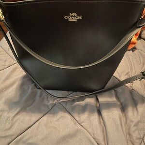 Coach Black Leather Bucket Bag